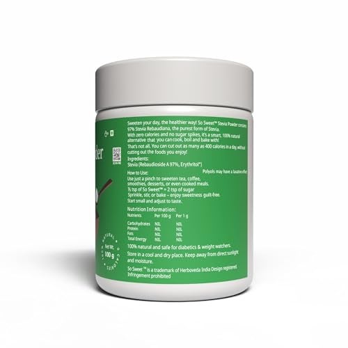 So Sweet Stevia Powder Sugar Free Natural Zero Calorie Sweetener For Diabetes Care 300gm (Pack of 3) - Image 4