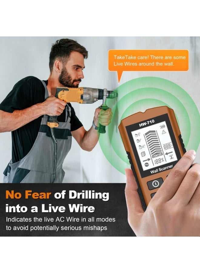 5-in-1 Wall Detector Scanner – Multi-Function Stud Finder & Wall Metal Detector with LCD Display, Live AC Wire Alert, Sound Warning & Fast Accurate Scanning for Home DIY Projects - Image 5