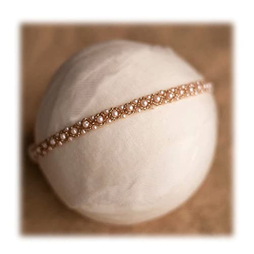 Honra Orraphtstu Newborn Photography Props Pearl Headband Baby Photoshoots Posing Photo Tieback Hair Accessories(Cream) - Image 2