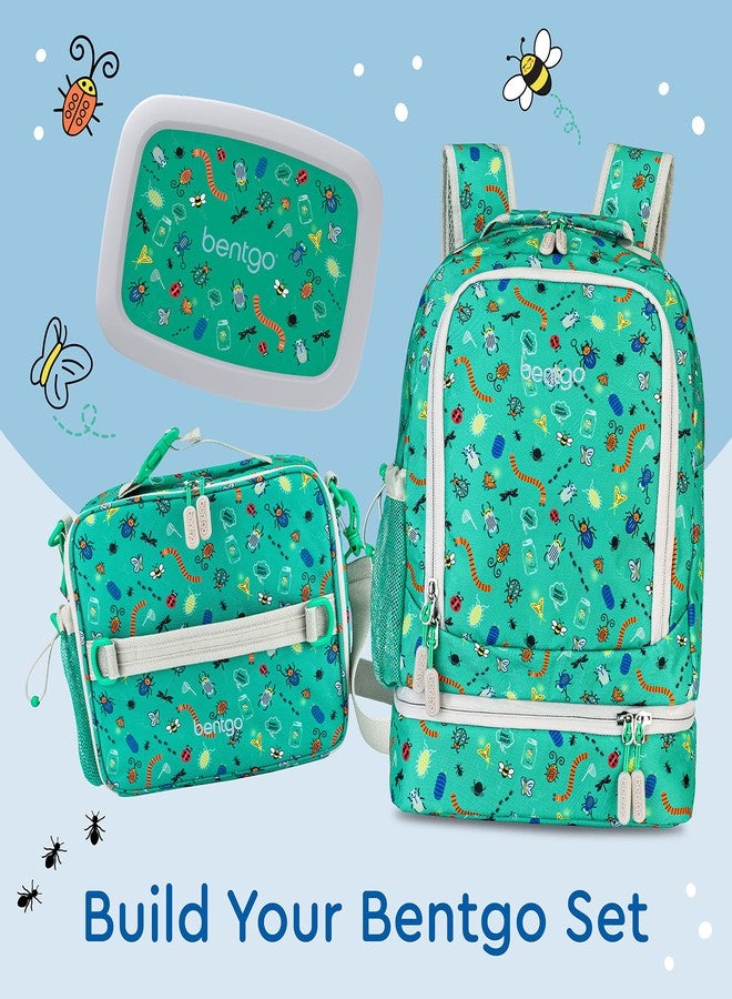 Bentgo Kids 2-in-1 Backpack & Insulated Lunch Bag - Durable 16” Backpack & Lunch Container in Unique Prints for School & Travel - Water Resistant, Padded & Large Compartments (Bug Buddies) - Image 5