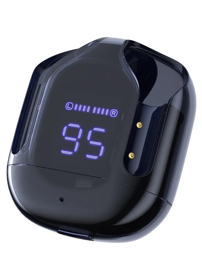 ACEFAST HY Crystal-T6 Earbuds With LED Display Gaming Headphones Portable Stereo HD Sound Microphone Crystal Case Noise Cancellation With Charging(black) - Image 2