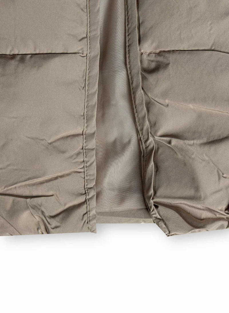 Shapes BEIGE BELTED LONGLINE PUFFER COAT for Women | Best Price UAE