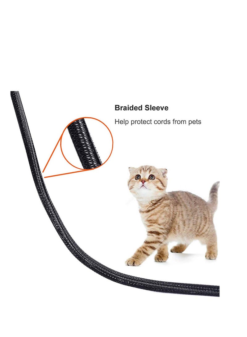 SYOSI Cord Protector, Cable Sleeve, Cable Organizer, Cord Management, Cable Sleeve Split Sleeving, Protect Cat From Chewing Cords, for Desk TV Computer, Wire Protector Cable, for Home Office - Image 3