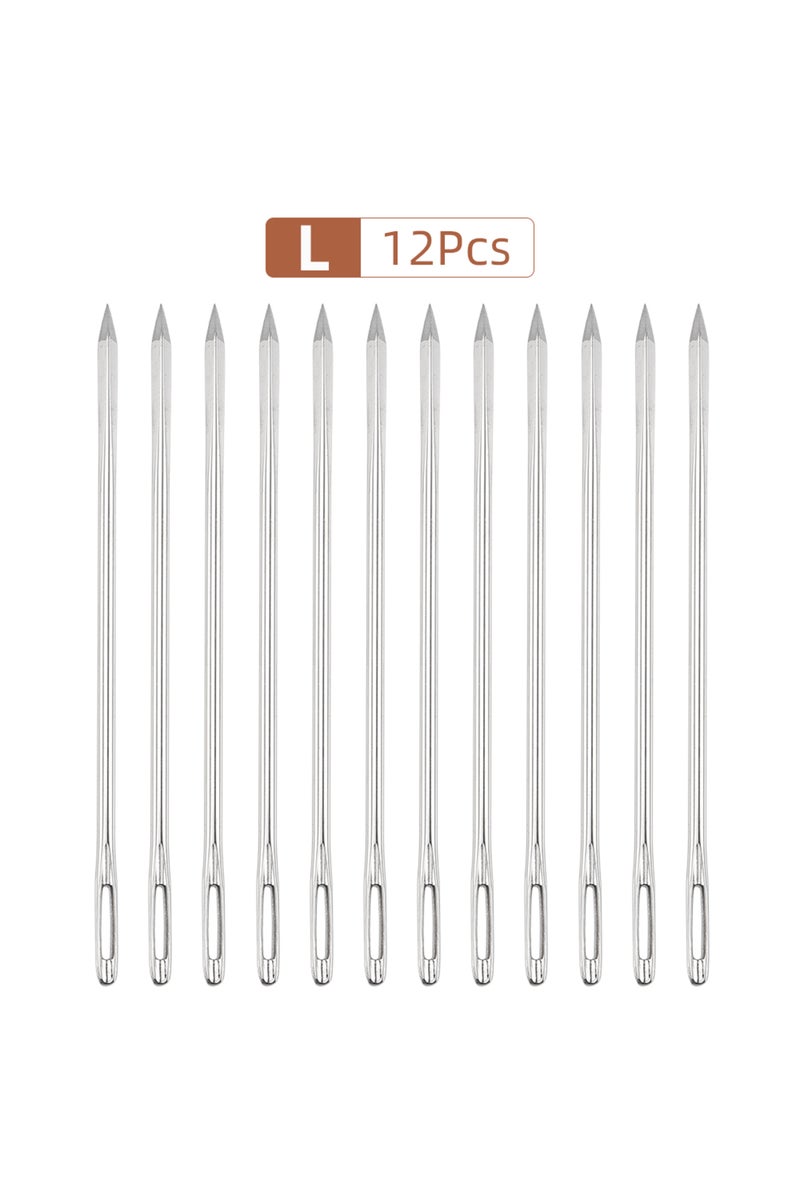 erorex L - 12Pcs 12Pcs Leather Sewing Large-Eye Needles, Diamond-Shaped Handmade Leather Needles, DIY Trian