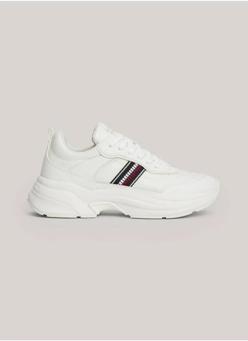 TOMMY HILFIGER Women's Chunky Runner Sneakers, White - Leather