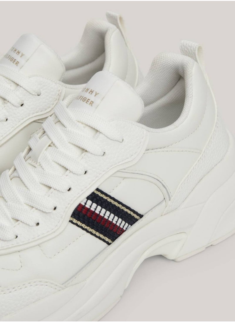 Women's Chunky Runner Sneakers, White - Leather - pzsku/Z8C27CFAE2C1B873DD688Z/45/_/1728911561/ba11f164-7905-42f9-9a32-5253a220b81b