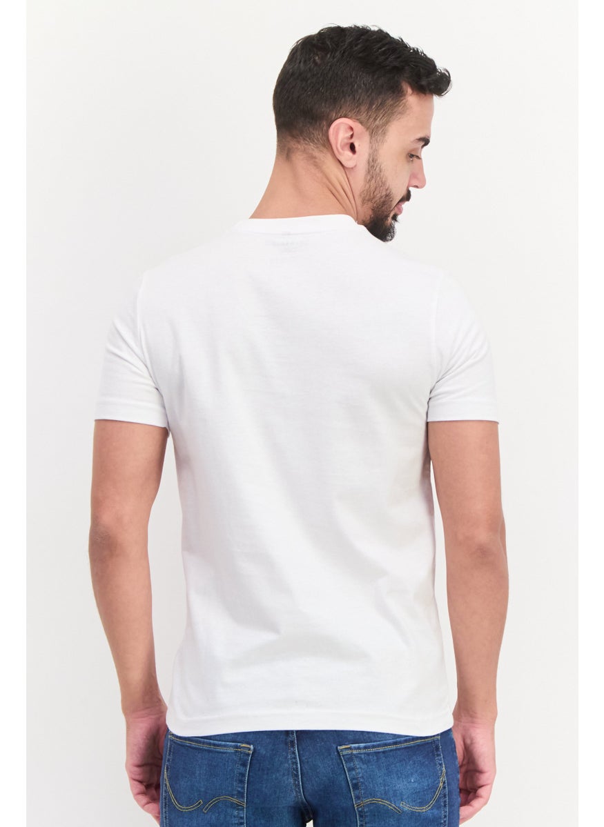 Free Soul Men Crew Neck Short Sleeve Graphic Printed T-Shirt, White  - Image 4
