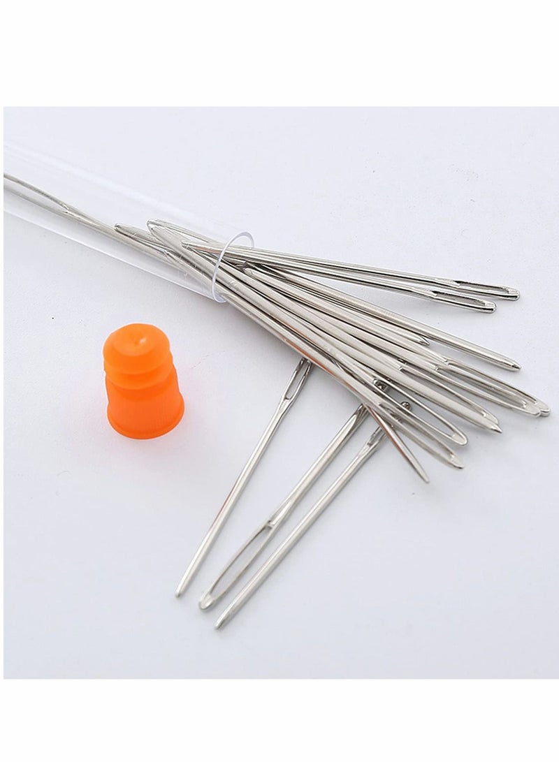 Excefore Large Eye Blunt Needles, Quality Stainless Steel Yarn Knitting Needles, Embroidery Needles for Brocade, and Sewing Needles, Crafting Knitting Weaving Stringing Needles (Silver - 12 Pieces) - Image 2