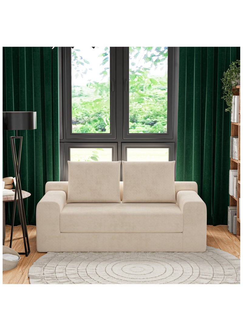 Chogori Loveseat Sleeper Sofa Bed, Modern Corduroy Boneless Convertible Couch with Pull-Out Seat Cushion, Two Seater Couch for Living Room, Bedroom, Apartment, Home Office, No Assembly - Image 1
