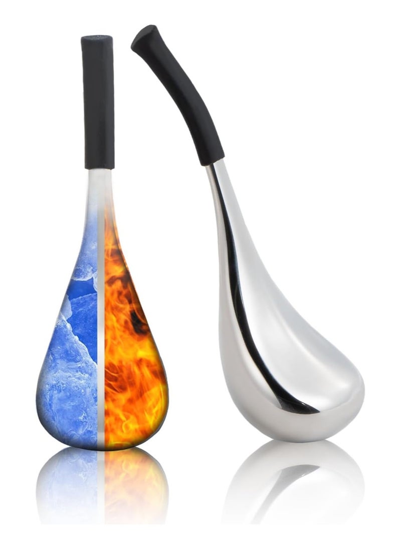 إسكدنيا 2 قطعة قالب ثلج للوجه، بكرة ثلج للوجه من الفولاذ المقاوم للصدأ، أدوات تدليك الوجه بالثلج للوجه أداة جواشا للوجه - Image 2