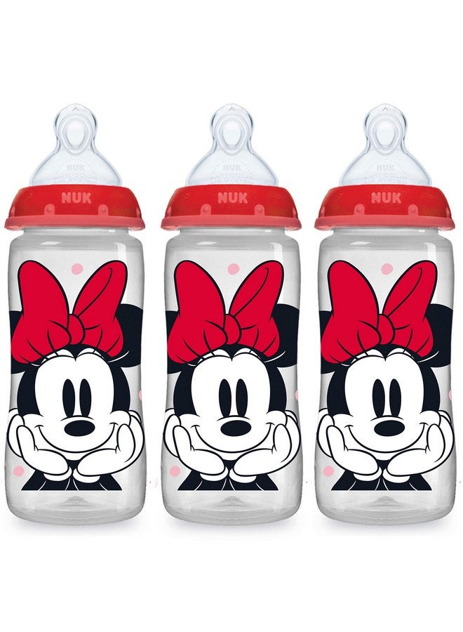 NUK NUK Smooth Flow Anti Colic Disney Baby Bottle, Minnie Mouse, 10oz (Pack of 3) - Image 1