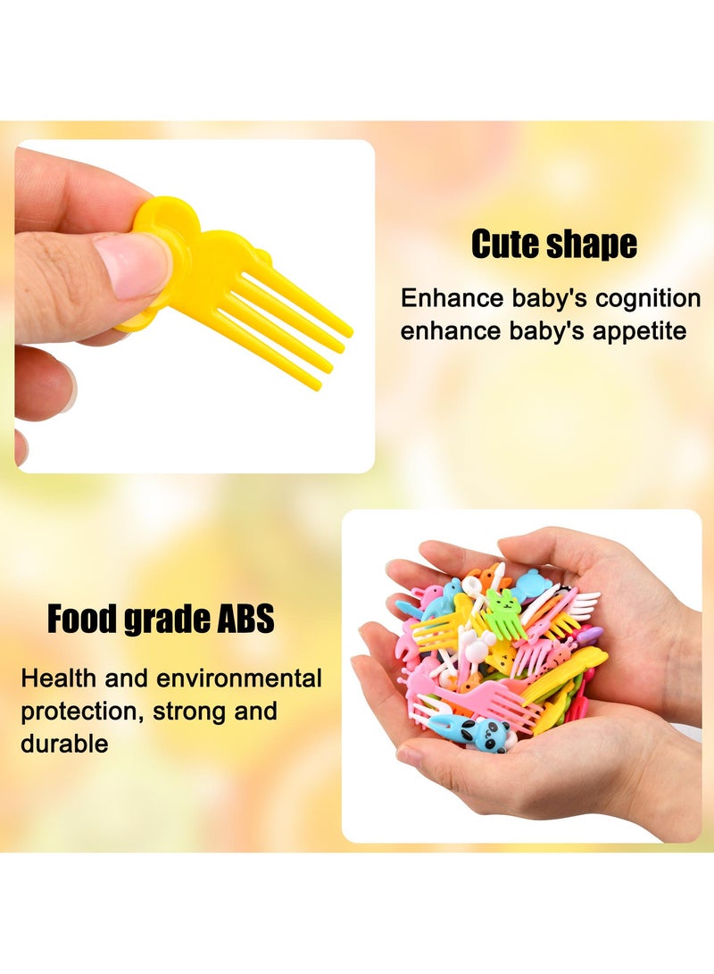 60 Pcs Cartoon Animal Food Picks for Kids, Reusable Fruit Forks, Plastic Mini Forks for Lunch Boxes, Bento Decor, Sandwiches, Cakes, Fruits, and Party - Image 4
