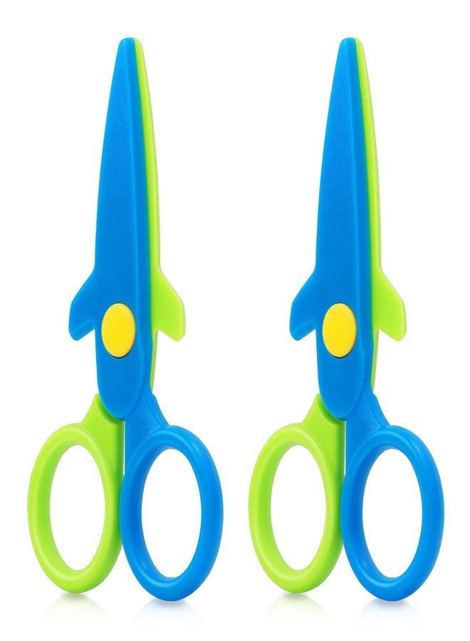 Asdirne Children Scissors, Kid Safety Scissor for Preschool Toddler, Arts & Crafts Safe Scissors Set, 2 Pack - Image 1