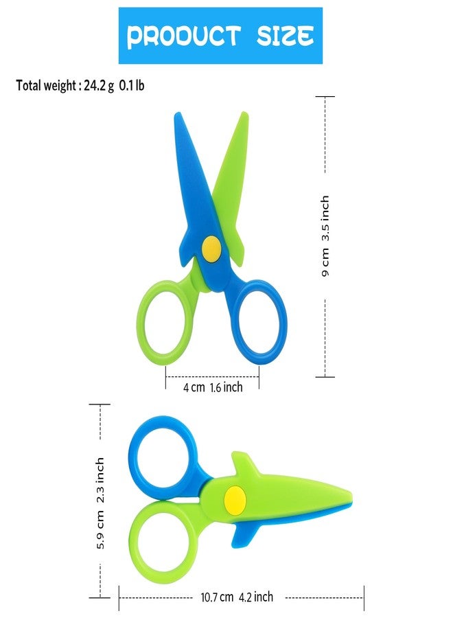 Asdirne Children Scissors, Kid Safety Scissor for Preschool Toddler, Arts & Crafts Safe Scissors Set, 2 Pack - Image 3