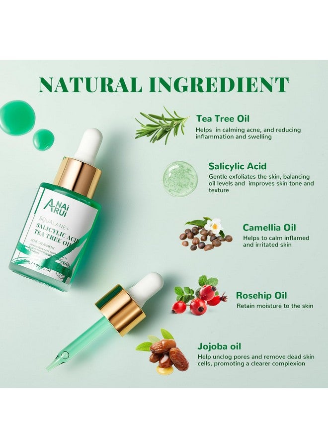 ANAI RUI Acne Face Oil,Tea Tree Oil With Salicylic Acid,Acne Prone Skin Oil,Soothe Acne,Redness Relief, Tea Tree Oil For Face,Back, Clarifying & Purifying 1Fl.Oz - Image 2
