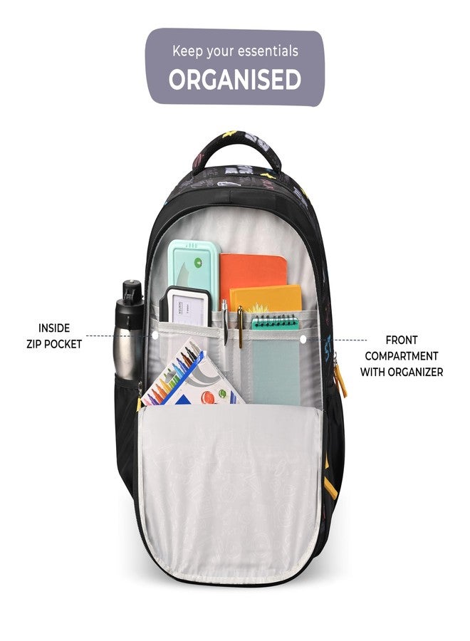 Gear Vagabond 19"/24L Large Water Resistant School Bag/Casual Backpack/Daypack/Laptop Bag for Boys/Girls (Black - Black) - Image 5