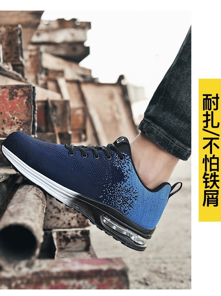 New Labor Protection Shoes For Men And Women, Fly-Woven Breathable Lightweight Steel Toe Caps, Anti-Smash And Anti-Puncture Construction Site Protective Safety Shoes - Image 5