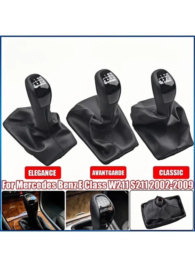 Elegance Black 6 Speed Shift Knob Gear Head For Mercedes E Class W211 S211 2002 2009 - Image 1