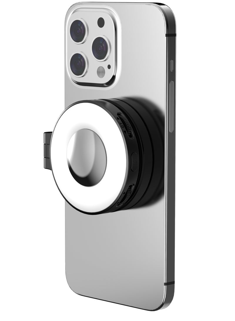 Magnetic Selfie Light, LED Fill Light Compatible with Magsafe, LED Selfie Ring Light Included Sticky Ring for Phones, for Selfies/Photography/TikTok/Zoom Calls/Video Conference Color Black - Image 2