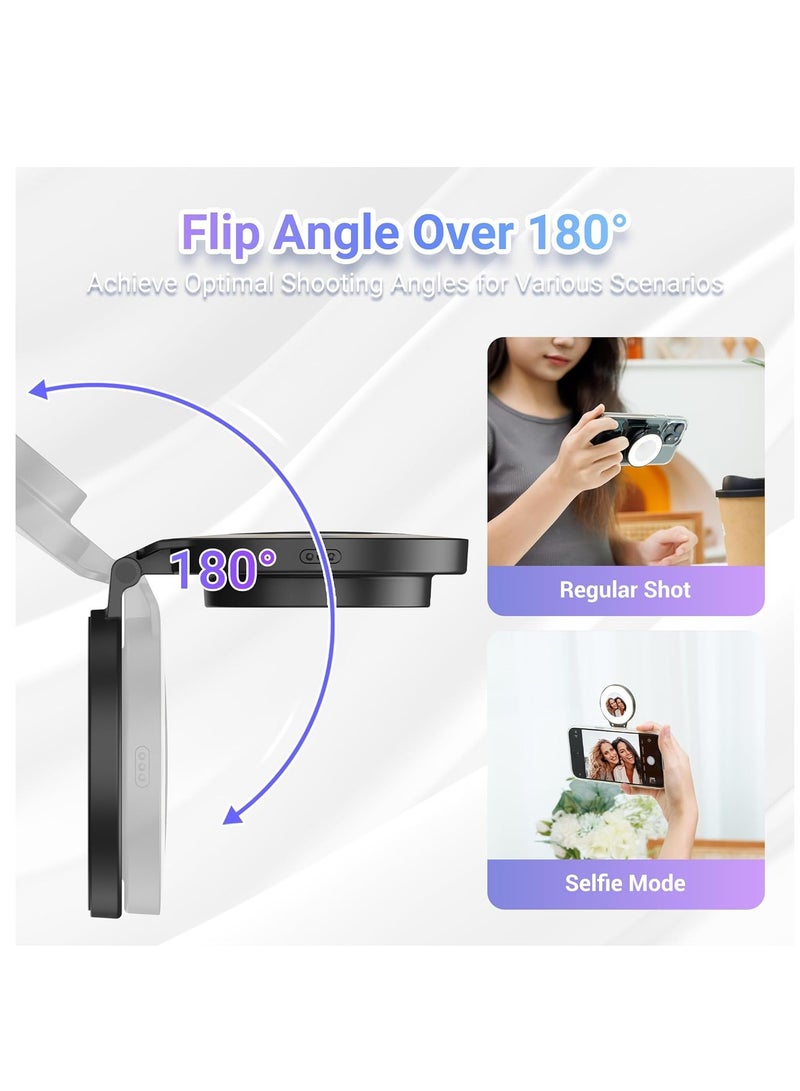 Magnetic Selfie Light, LED Fill Light Compatible with Magsafe, LED Selfie Ring Light Included Sticky Ring for Phones, for Selfies/Photography/TikTok/Zoom Calls/Video Conference Color Black - Image 5