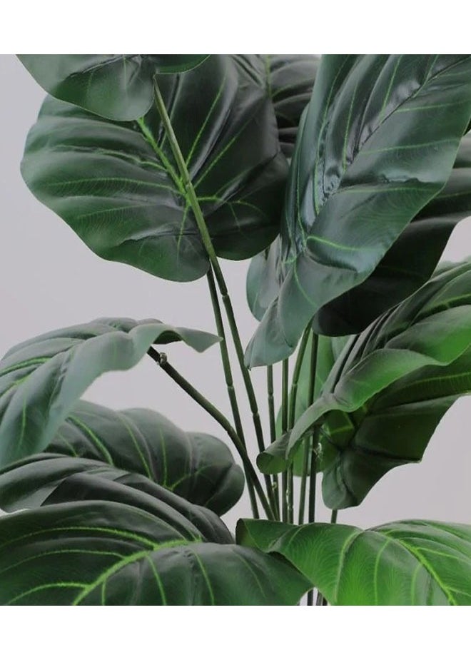 Cady One An artificial and decorative Alocasia platyphylla tree with a golden pot  - Image 2