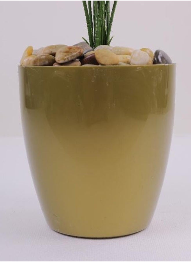 Cady One An artificial and decorative Alocasia platyphylla tree with a golden pot  - Image 3