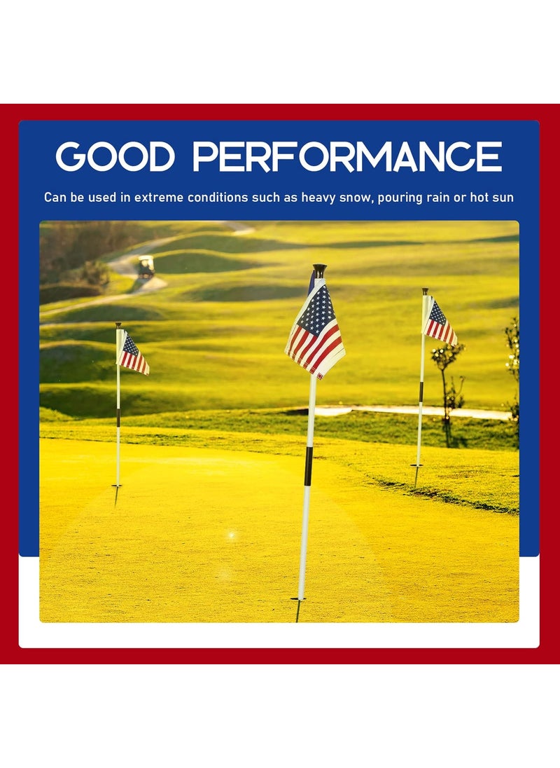 Moukeren Moukeren 9 Pcs Golf Flag 8 x 6 Inch Putting Green Standard Practice American USA Double Side 420d Nylon for Indoor Outdoor Backyard Veterans Day Patriotichole Diameter 051  - Image 5