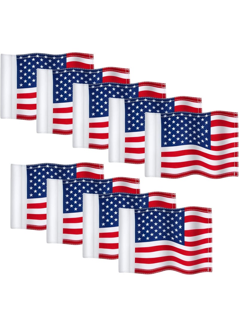 Moukeren Moukeren 9 Pcs Golf Flag 8 x 6 Inch Putting Green Standard Practice American USA Double Side 420d Nylon for Indoor Outdoor Backyard Veterans Day Patriotichole Diameter 051  - Image 1