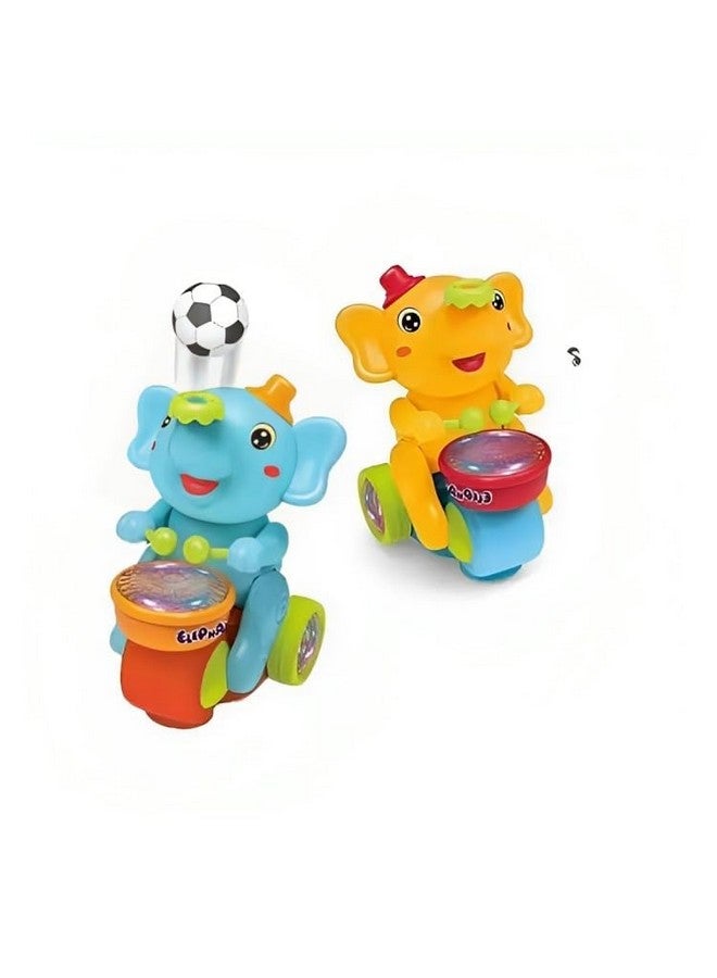 Elephant Musician Toy, (Yellow) With Levitation Ball On Nose Along With Dazzling Light Drum Sound Music And Elephant Sound For Baby Toys