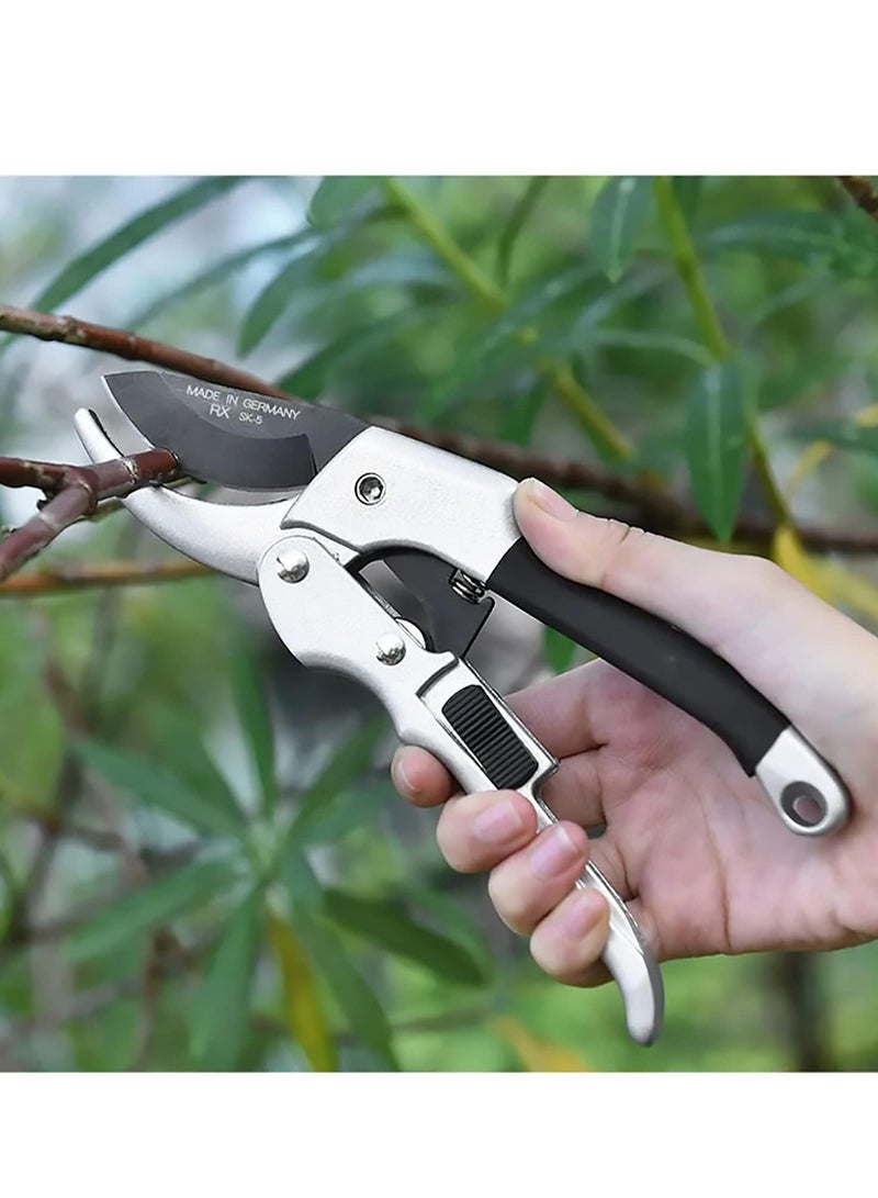 Loquat 8 Premium Garden Clippers, 3x Easier with Pulley Lever, Arthritis-Friendly Black Snips. - Image 2