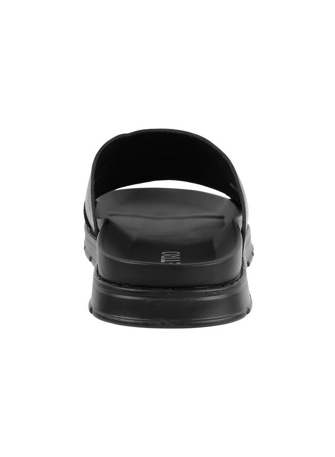 مترو نعال مترو للرجال من الجلد الأسود مريحة للاستخدام اليومي، مقاس المملكة المتحدة/8 الاتحاد الأوروبي/42 (16-994) - Image 5