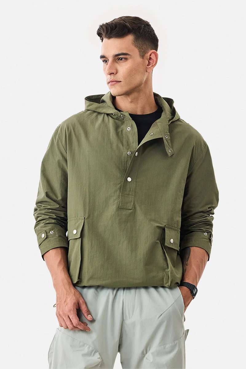 SNITCH Hooded Snap Button Anarok Jacket