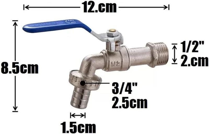 صنبور حديقة من سبيكة الزنك مع حلمة مزدوجة لشرفة خارجية صنبور حمام لون ب - Image 5