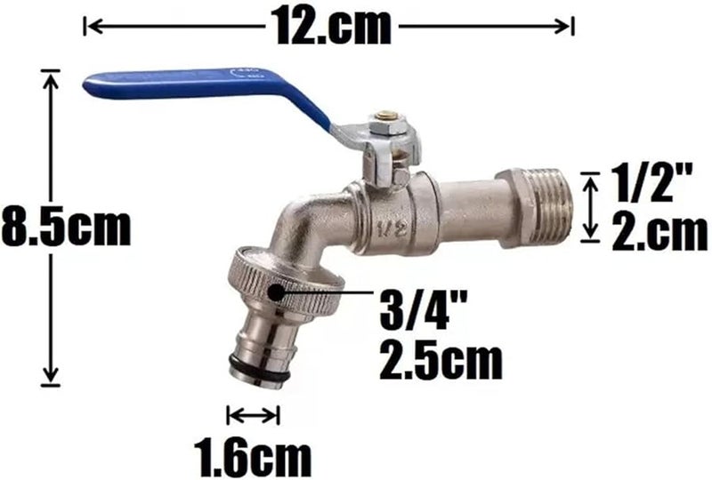 صنبور حديقة من سبيكة الزنك مع حلمة مزدوجة لشرفة خارجية صنبور حمام لون ب - Image 4