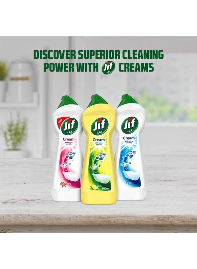 Jif - Multi-Purpose Cream Cleaner Lemon 500ml Pack of 4 - Image 1