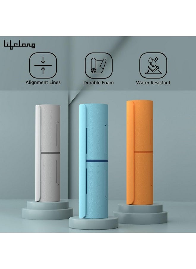 Lifelong Lifelong Yoga Mat For Women & Men Tpe Material 6Mm Anti-Slip Yoga Mat With Bag For Gym Workout|Exercise Mat For Home Gym|Yoga Mat For Gym Workout And Yoga Exercise (Grey, Llym74), Blue-Green  - Image 4