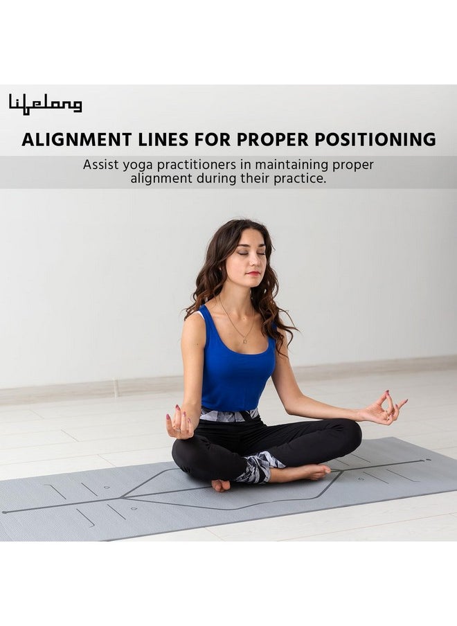 Lifelong Lifelong Yoga Mat For Women & Men Tpe Material 6Mm Anti-Slip Yoga Mat With Bag For Gym Workout|Exercise Mat For Home Gym|Yoga Mat For Gym Workout And Yoga Exercise (Grey, Llym74), Blue-Green  - Image 3
