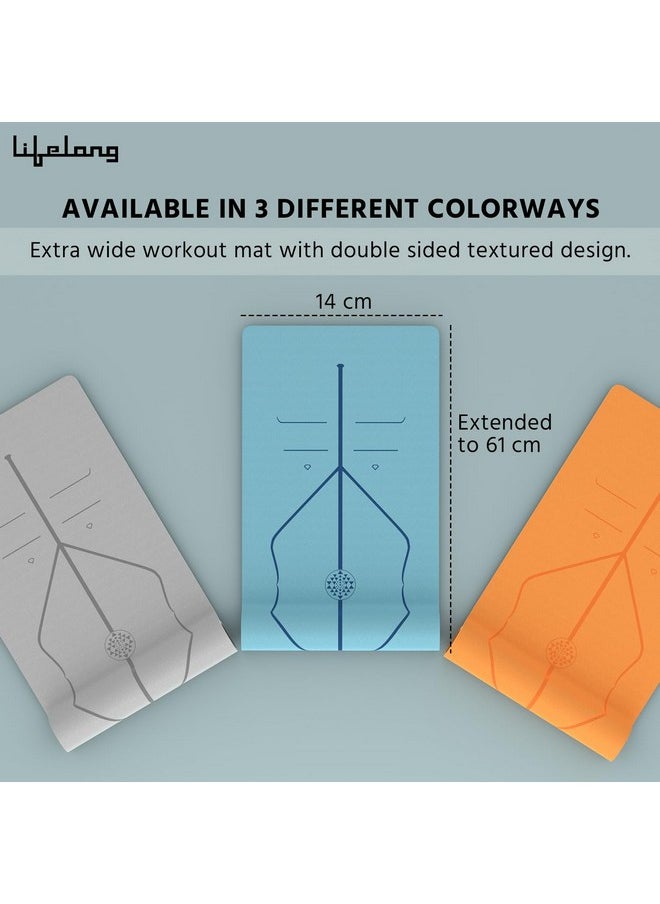Lifelong Lifelong Yoga Mat For Women & Men Tpe Material 6Mm Anti-Slip Yoga Mat With Bag For Gym Workout|Exercise Mat For Home Gym|Yoga Mat For Gym Workout And Yoga Exercise (Grey, Llym74), Blue-Green  - Image 5