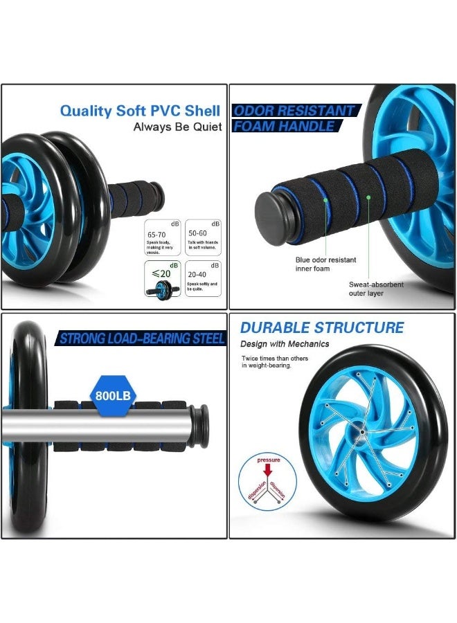 7 Pcs AB Wheel Roller Kit with Push-Up Bar, Knee Mat, Jump Rope and Hand Gripper - Home Gym Workout for Men Women Core Strength & Abdominal Exercis - Image 5