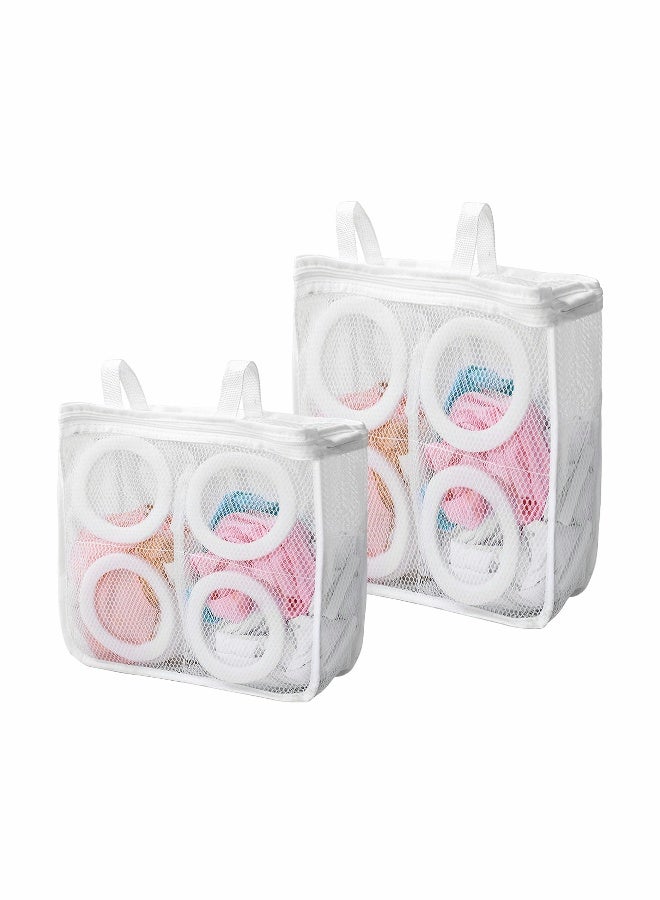 Shoe Washing Bag with Zipper Mesh Laundry Bag for Washing Machine Reusable and Durable Wash Bag for Sneakers Trainers Running Shoes Bras Socks Lingerie (1 Large and 1Medium)  - Image 1