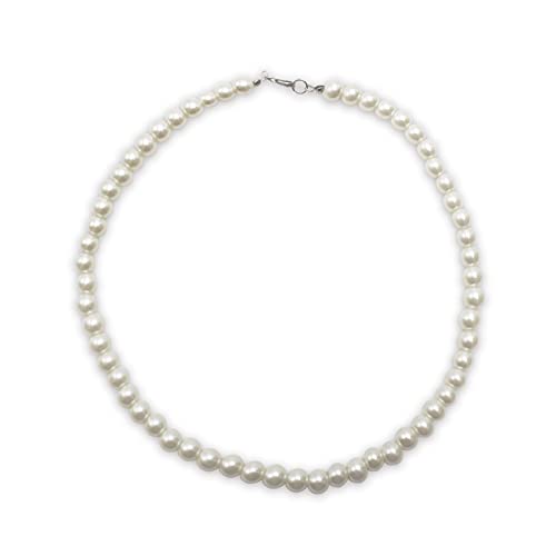 Cupohus Old Lady Costume Set Grandma Wig 100 Days of School Costume Madea Granny Glasses Eyeglass Chains Cords Faux Pearl Bead Necklace Old Lady Cosplay Set 5 Pieces (white afro) - Image 5