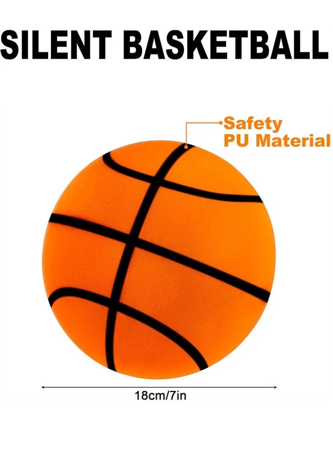 Generic - Silent Basketball, Bouncing Ball Silent Basketball,Training Foam Ball No Noise Basketball, Indoor Bouncing Ball Silent Basketball with Net for Various Indoor Activities - Image 1