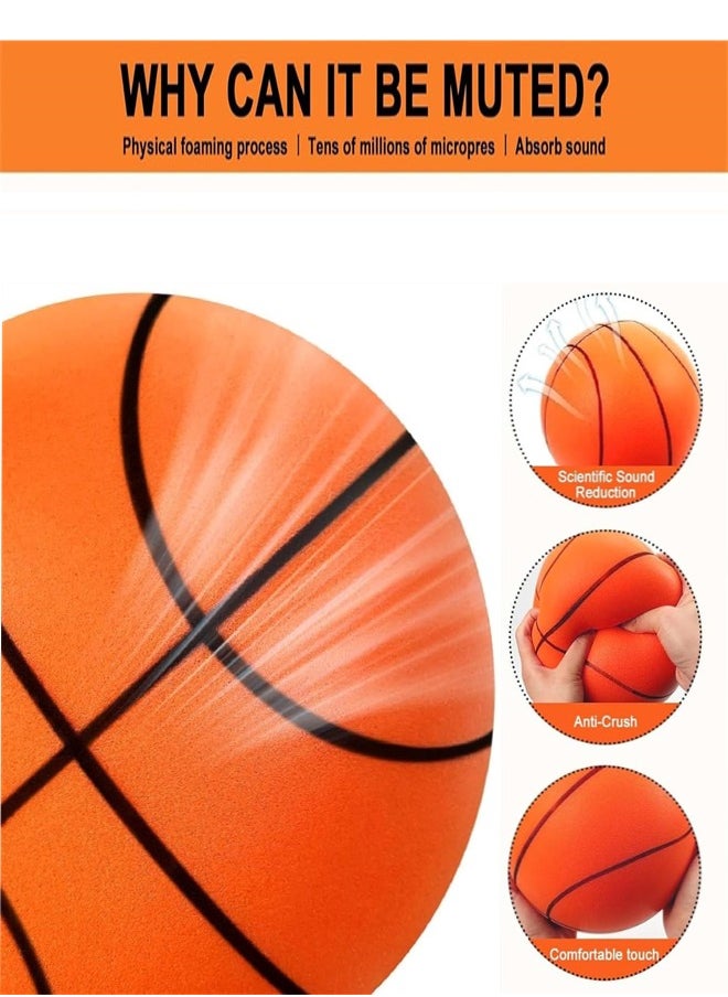 Generic - Silent Basketball, Bouncing Ball Silent Basketball,Training Foam Ball No Noise Basketball, Indoor Bouncing Ball Silent Basketball with Net for Various Indoor Activities - Image 1
