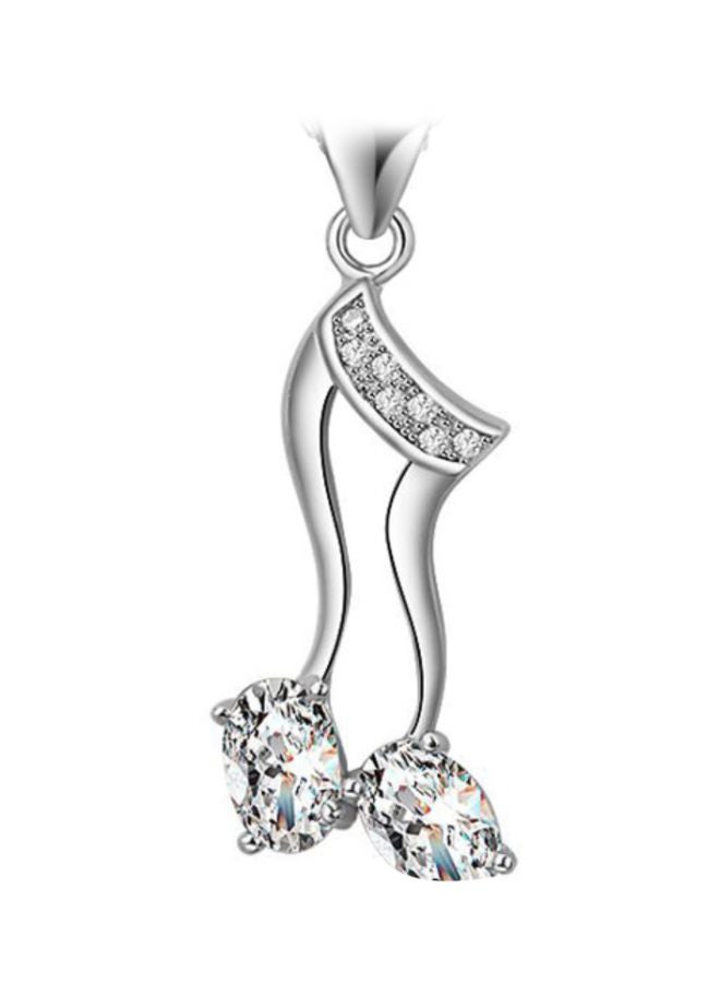 925 Sterling Silver Zircon And Diamond Studded Necklace - Image 1