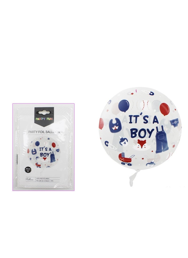 بارتي فن إنها بالونات شفافة للصبي - لون أزرق - Image 2