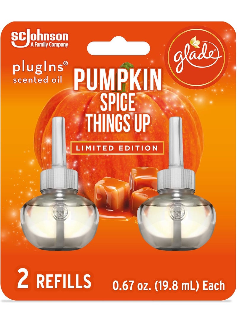 Glade Glade PlugIns Refills Air Freshener Scented and Essential Oils for Home and Bathroom Pumpkin Spice Things Up 134 Fl Oz 2 Count  - Image 1