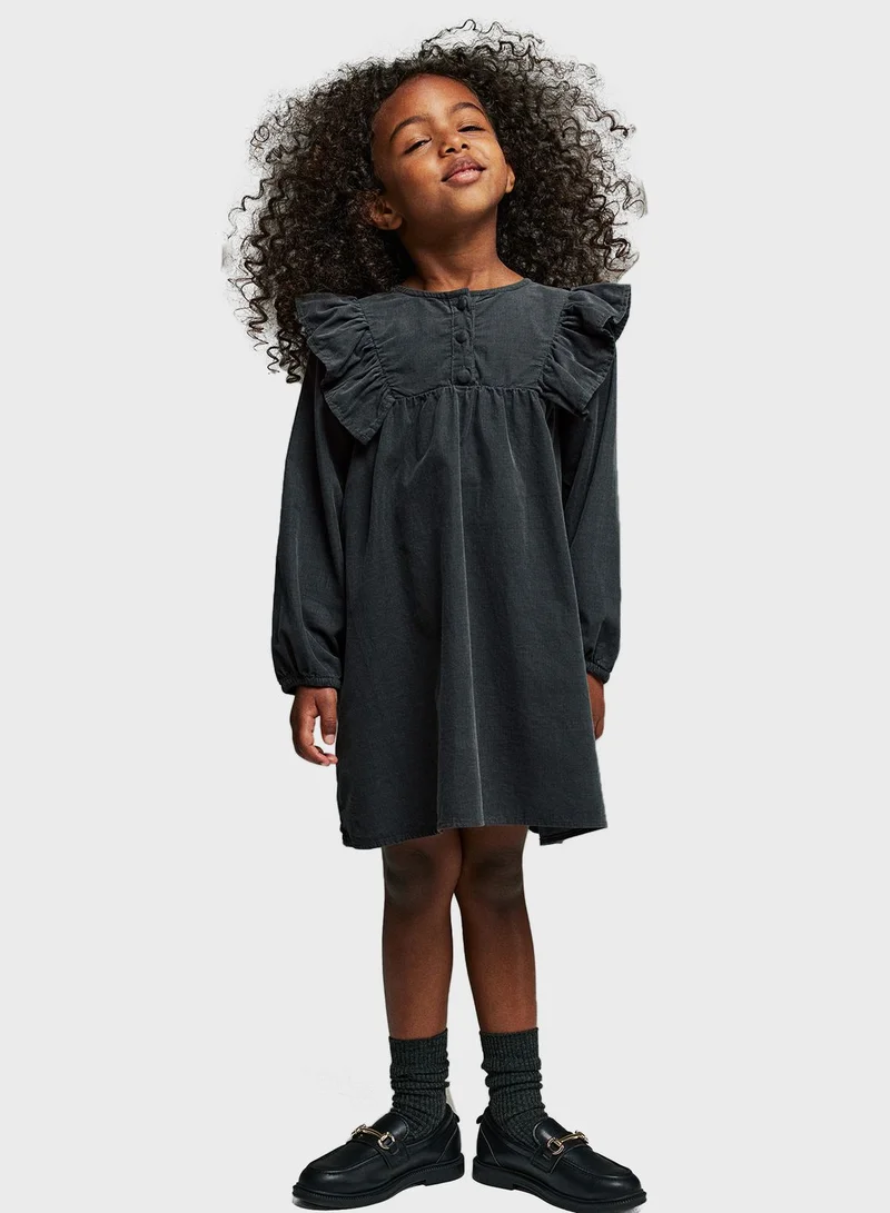 H&M Ruffled Corduroy Dress