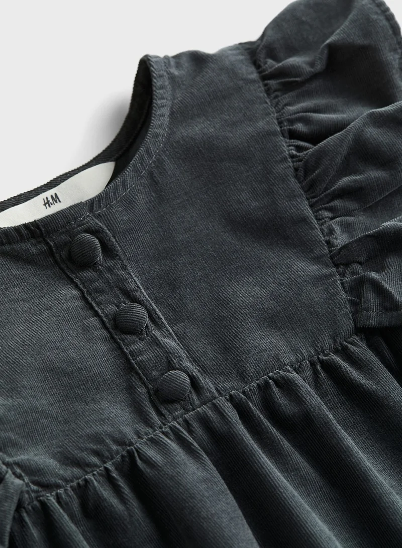 H&M Ruffled Corduroy Dress