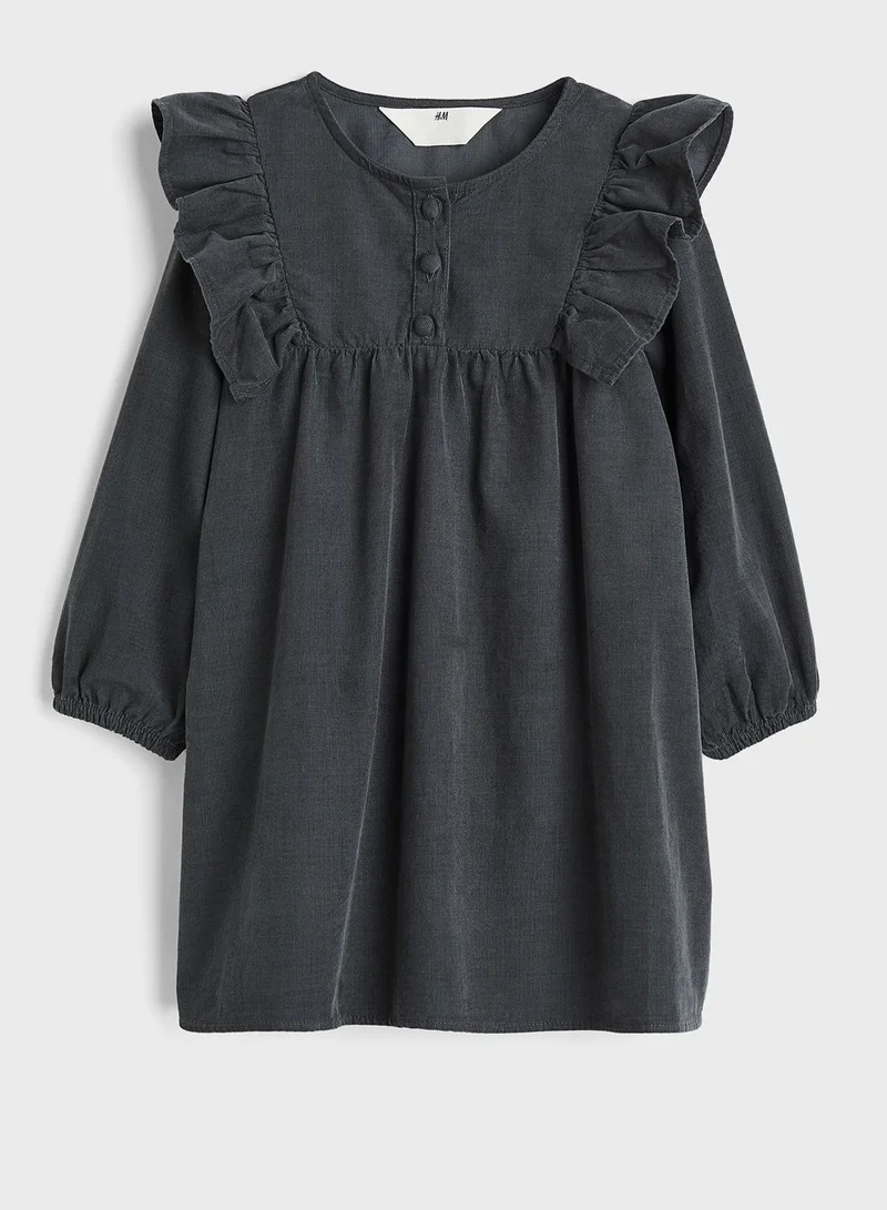 H&M Ruffled Corduroy Dress