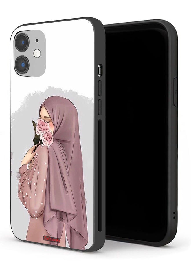 Tolwak جراب حماية لجهاز آيفون 12 من آبل يحمل صورة فتاة تحمل الورود - Image 1
